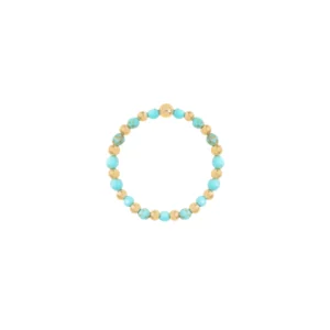 Pierścionek elastyczny gold mix turkus