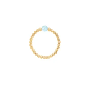 Pierścionek elastyczny gold one larimar