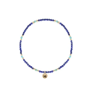 Bransoletka elastyczna z kamieni lapis lazuli i turkus