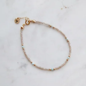 Bransoletka cyrkon i larimar