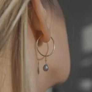 Kolczyki koła labradoryt HELLO