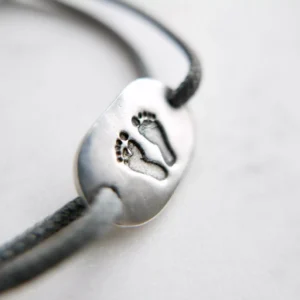 Bransoletka z blaszką odcisk stópki lub dłoni