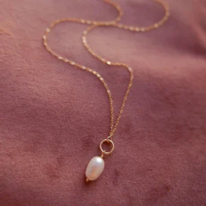 Naszyjnik studd ring pearl