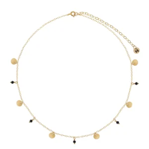 Naszyjnik choker z blaszką i spinelem