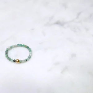 Pierścionek elastyczny gold only szmaragd