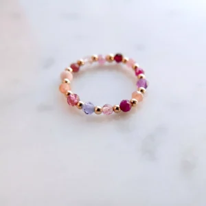 Pierścionek elastyczny pink candy