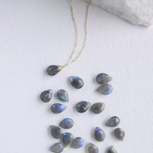 Naszyjnik labradoryt owinięty unikat No. 128