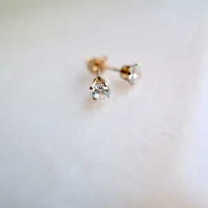 Kolczyki z cyrkonią białą 4 mm