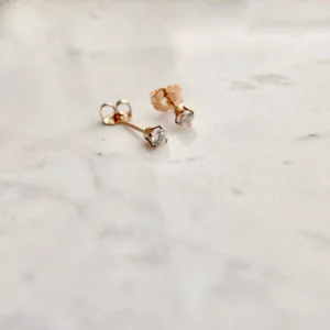 Kolczyki z cyrkonią białą 3 mm