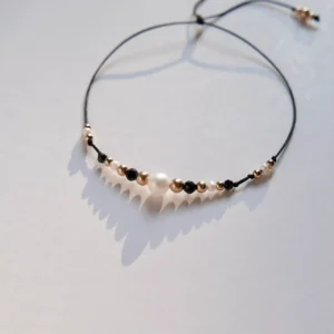 Bransoletka Moya perła i czarny spinel