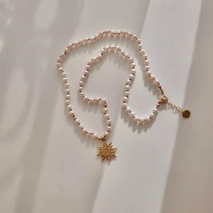 Naszyjnik silk Perły i słońce