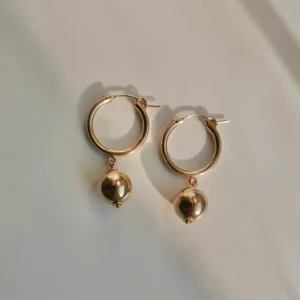 Kolczyki złote kulki HOOPS