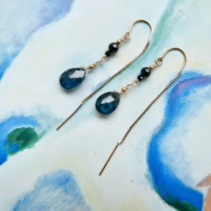 Kolczyki kyanit morski i spinel No. 145