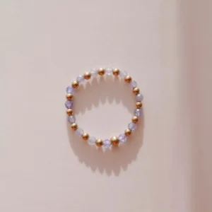 Pierścionek elastyczny gold mix tanzanit