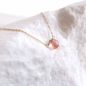 Naszyjnik mini kwarc truskawkowy