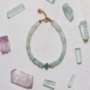 Bransoletka z akwamarynu unikat no. 498