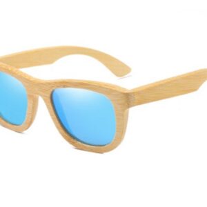 Drewniane okulary przeciwsłoneczne B06- niebieskie – bambus