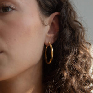 Złote kolczyki koła ze stali szlachetnej no. 518