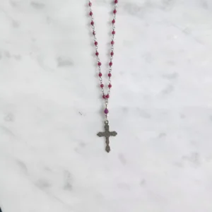 Naszyjnik z krzyżem i z jaspisem