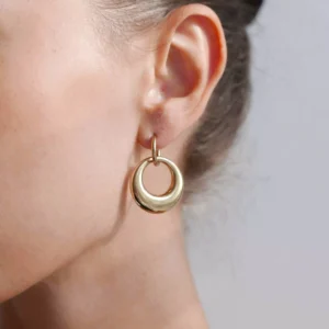 Złote wiszące kolczyki koła no. 544