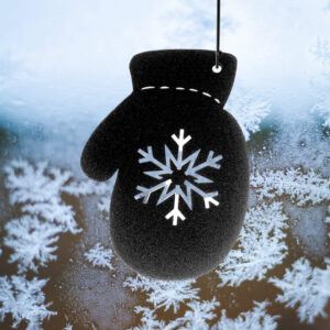 Dekoracyjna zawieszka w kształcie świątecznej rękawiczki – ozdoba na Boże Narodzenie – Czarny