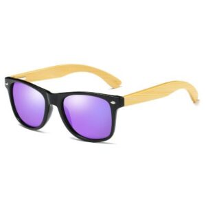 Drewniane okulary przeciwsłoneczne C02- fioletowe – bambus