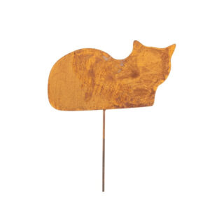 Figurka Kota do Donicy Ogrodu Kwiatka Corten Rdza