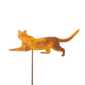 Figurka Kota do Donicy Ogrodu Kwiatka Corten Rdza