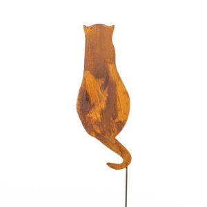 Figurka Kota do Donicy Ogrodu Kwiatka Corten Rdza