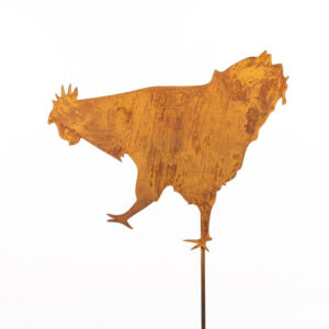 Kura na pręcie Figurka Kury Kurnik Farma Corten Rdza Kwoka