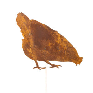 Kura na pręcie Figurka Kury Kurnik Farma Corten Rdza Kwoka