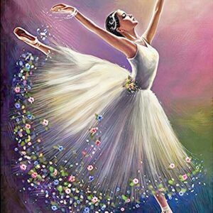 Haft diamentowy duży 60x40cm Tańcząca baletnica mozaika diamentowa diamond painting DP005