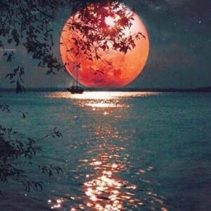 HAFT DIAMENTOWY KSIĘŻYC NAD MORZEM DIAMOND PAINTING MOZAIKA DIAMENTOWA ZESTAW 5D 40X30CM DP235