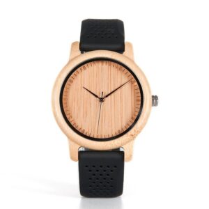 Zegarek damski drewniany na silikonowym pasku Bobo Bird Silikon Black B08
