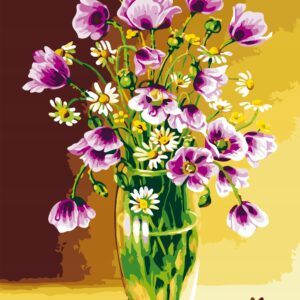 OBRAZ MALOWANIE PO NUMERACH ZESTAW 40X50 CM KWIATY W WAZONIE