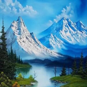 HAFT DIAMENTOWY ZIMOWE SZCZYTY DIAMOND PAINTING MOZAIKA DIAMENTOWA ZESTAW 5D 40X30CM DP278