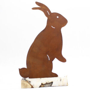 Wielkanocny Zając Stojący Figurka Corten Rustykalna Rdza Wielkanoc