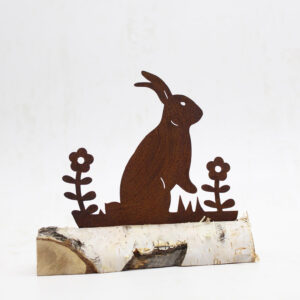 Figurka Zajączka Wielkanocnego z Cortenu 17×15 cm – Wyjątkowa Dekoracja Świąteczna