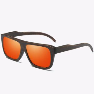 Drewniane okulary przeciwsłoneczne B04- pomarańczowe – bambus