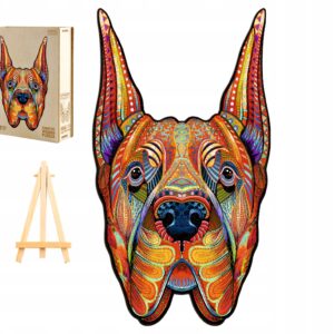 PUZZLE DREWNIANE DLA DOROSŁYCH DUŻE 237 ELEMENTÓW DOG W DREWNIANYM PUDEŁKU