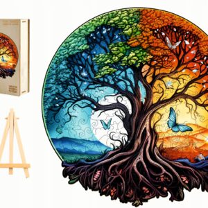 PUZZLE DREWNIANE DUŻE 280 ELEMENTÓW DRZEWO ŻYCIA W DREWNIANYM PUDEŁKU
