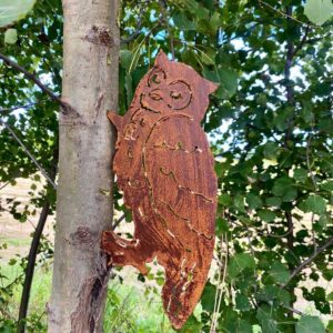 Figurka Sowy z Cortenu do Wbicia – Wyjątkowa Ozdoba Ogrodu i Drzewa