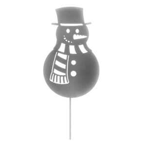 Świąteczny bałwan – metalowa dekoracja na Boże Narodzenie – Czarny z Brokatem