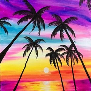 Haft diamentowy Palmy na plaży mozaika diamentowa diamond painting 40x30cm DP127