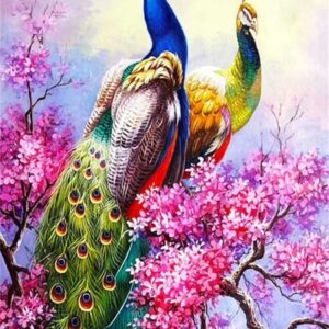 HAFT DIAMENTOWY DOSTOJNE PAWIE DIAMOND PAINTING MOZAIKA DIAMENTOWA ZESTAW 5D 40X30CM DP238