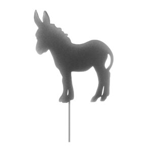 Osiołek – świąteczna dekoracja z metalu na Boże Narodzenie – Czarny z Brokatem