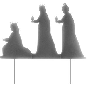 Trzej Królowie – elegancka dekoracja bożonarodzeniowa z metalu – Czarny z Brokatem