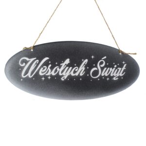 Zawieszka „Wesołych Świąt” – rustykalna dekoracja świąteczna Brokat