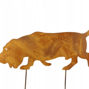 Dekoracja Pies Ogrodowy Metal Na Kwiaty Do Roślin