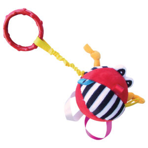 II gatunek, Mom’s Care, piłeczka pluszowa czerwona, zawieszka, kontrastowa, zabawka sensoryczna, produkt polski.